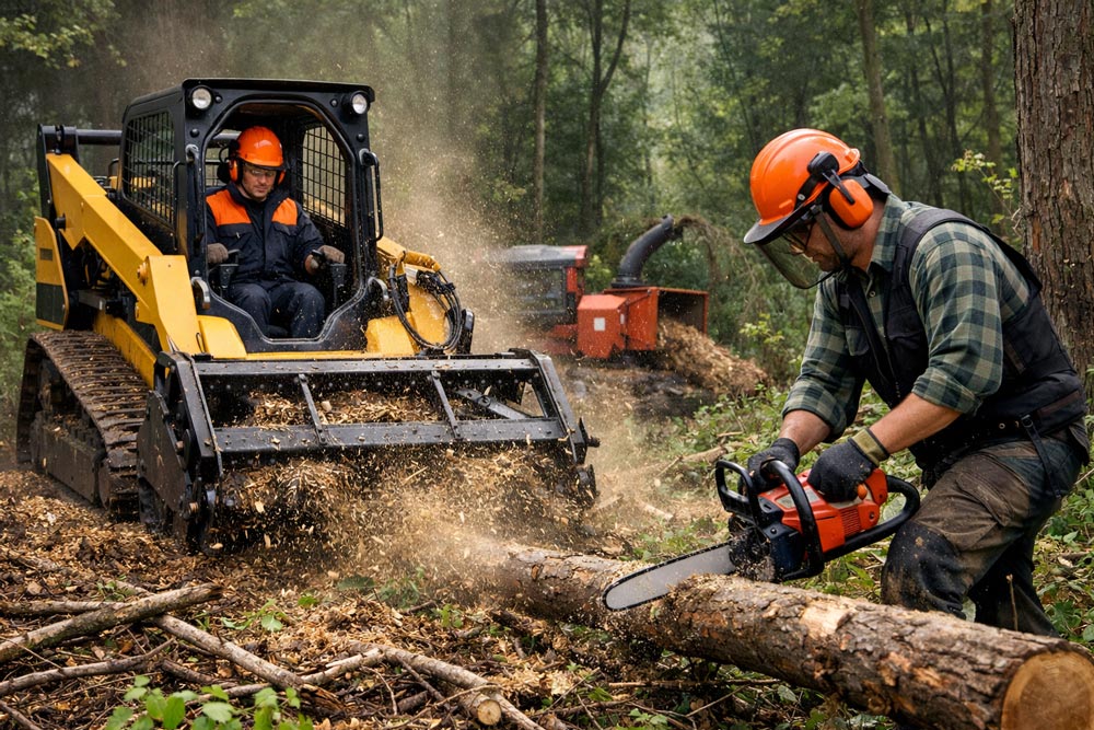 Best practices for clearing vegetation and stump removal